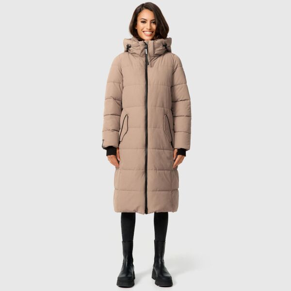 Marikoo Zuraraa lange Damen Winter Steppjacke Taupe Grey Größe S - Gr. 36