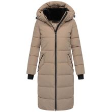 Marikoo Zuraraa lange Damen Winter Steppjacke Taupe Grey Gr&ouml;&szlig;e M - Gr. 38