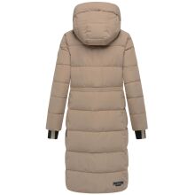 Marikoo Zuraraa lange Damen Winter Steppjacke Taupe Grey Gr&ouml;&szlig;e M - Gr. 38