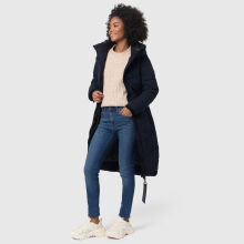 Marikoo Benikoo Damen lange Winterjacke Navy-Gr&ouml;&szlig;e XS - Gr. 34