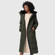 Navahoo Hingucker Damen lange Winterjacke Dark Olive Größe XXXL - Gr. 46