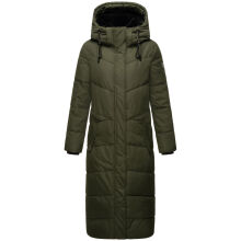 Navahoo Hingucker Damen lange Winterjacke Dark Olive Gr&ouml;&szlig;e XXXL - Gr. 46