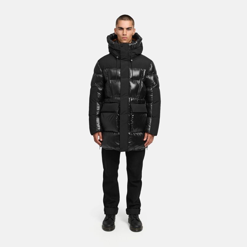 Stone Harbour Nelioon Herren Winter Steppjacke Glanz Optik Schwarz Gr&ouml;&szlig;e S - Gr.S
