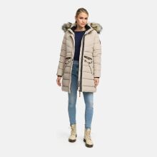 Navahoo Paula Damen Parka Winterjacke Gefüttert Light Taupe Größe XL - Gr. 42
