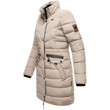 Navahoo Paula Damen Parka Winterjacke Gefüttert Light Taupe Größe XL - Gr. 42