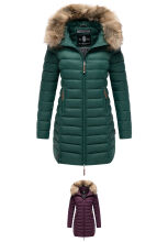 Marikoo Rose 2 Damen Winter Steppjacke lang mit Kunstfell