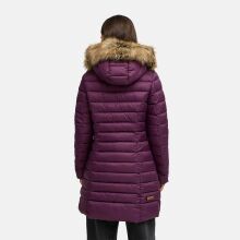 Marikoo Rose 2 Damen Winter Steppjacke lang mit Kunstfell Aubergine-Gr&ouml;&szlig;e S - Gr. 36