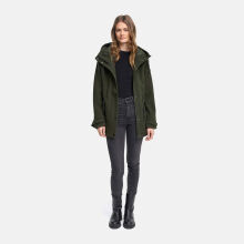 Navahoo Lächelstern Damenjacke in Woll-Optik gefüttert Dark Olive Größe XS - Gr.34