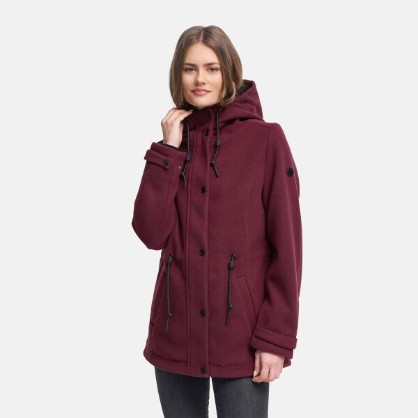Navahoo L&auml;chelstern Damenjacke in Woll-Optik gef&uuml;ttert Wine Gr&ouml;&szlig;e L - Gr.40