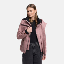 Marikoo Erdbeere Damen &Uuml;bergangsjacke leicht gef&uuml;ttert mit Kapuze Mauve-Gr&ouml;&szlig;e XL - Gr. 42