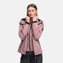Marikoo Erdbeere Damen &Uuml;bergangsjacke leicht gef&uuml;ttert mit Kapuze Mauve-Gr&ouml;&szlig;e XL - Gr. 42