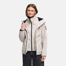 Marikoo Erdbeere Damen &Uuml;bergangsjacke leicht gef&uuml;ttert mit Kapuze Bone-Gr&ouml;&szlig;e S - Gr. 36
