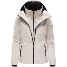 Marikoo Erdbeere Damen &Uuml;bergangsjacke leicht gef&uuml;ttert mit Kapuze Bone-Gr&ouml;&szlig;e L - Gr. 40