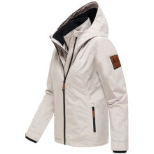 Marikoo Erdbeere Damen &Uuml;bergangsjacke leicht gef&uuml;ttert mit Kapuze Bone-Gr&ouml;&szlig;e L - Gr. 40