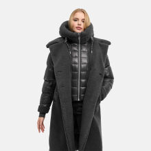 Navahoo Kuscheltraum Damen Winter Teddyfell Mantel Anthrazit Gr&ouml;&szlig;e XS - Gr. 34