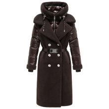 Navahoo Kuscheltraum Damen Winter Teddyfell Mantel Choco Gr&ouml;&szlig;e XL - Gr. 42