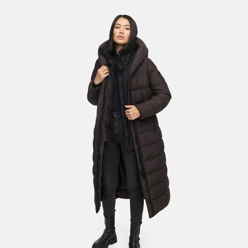 Marikoo Pakoraa Damen Winter Steppmantel Parka Choco Gr&ouml;&szlig;e XS - Gr.34