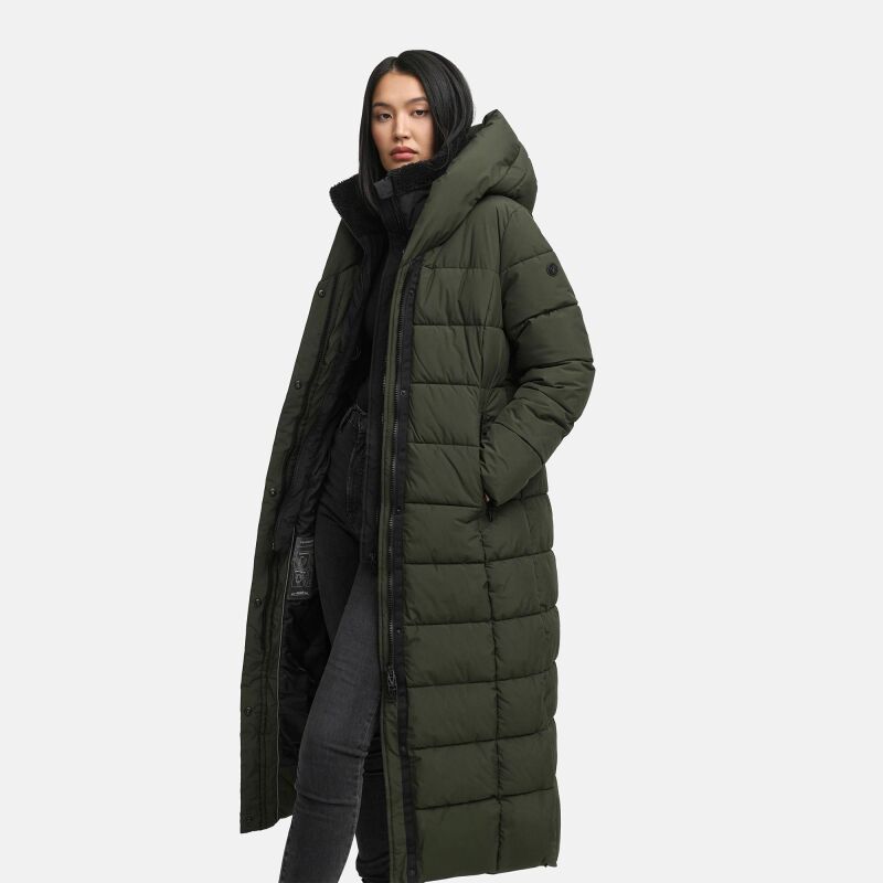 Marikoo Pakoraa Damen Winter Steppmantel Parka DarkOlive Gr&ouml;&szlig;e XS - Gr.34