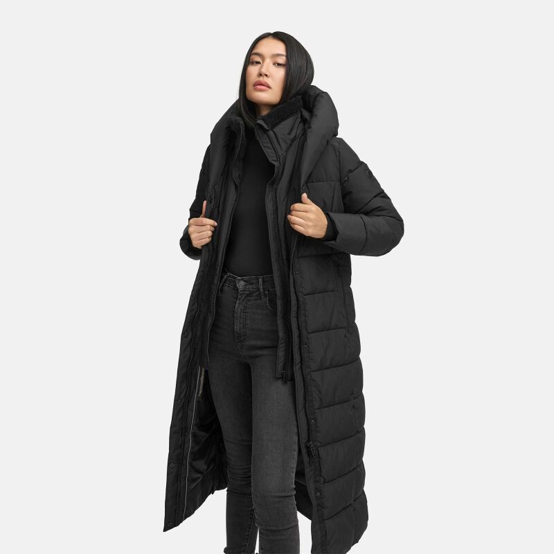 Marikoo Pakoraa Damen Winter Steppmantel Parka Schwarz Gr&ouml;&szlig;e XS - Gr.34