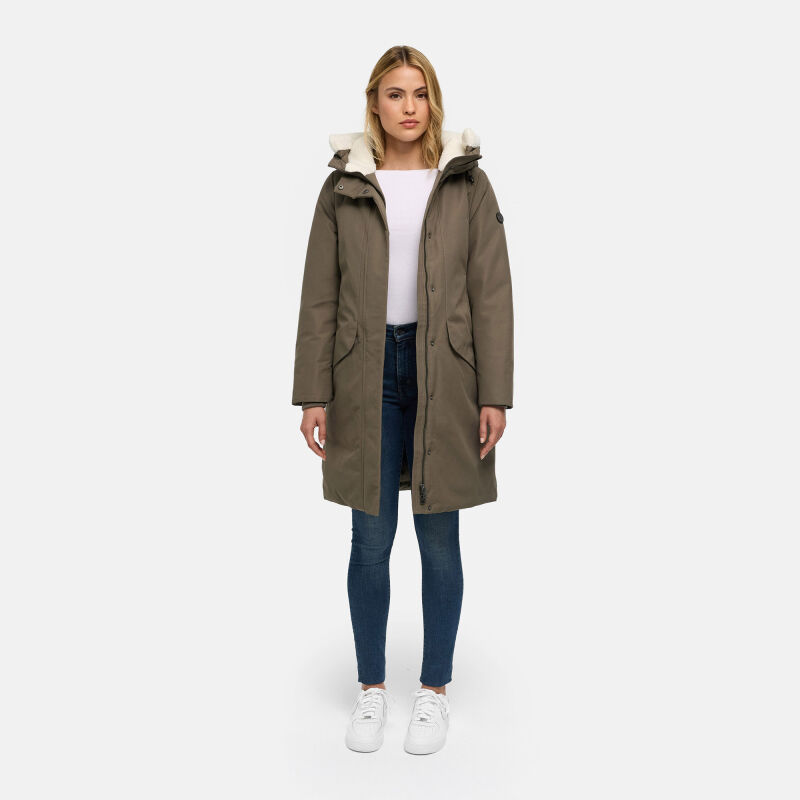 Navahoo Bibber-Beauty Damen Parka Stone Brown Gr&ouml;&szlig;e S - Gr.36