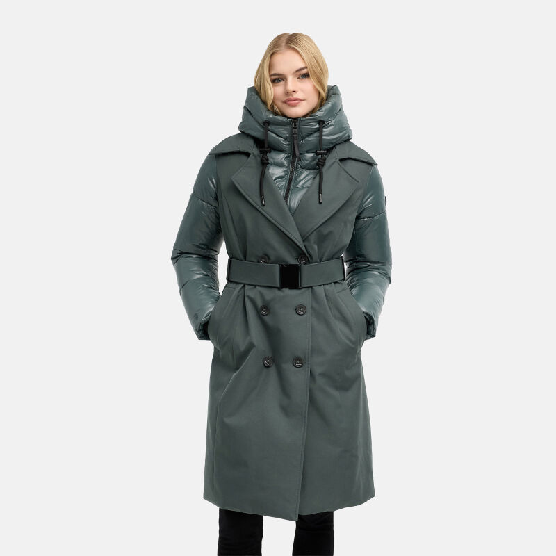 Navahoo City-Glow Damen Trenchcoat Stone Green Gr&ouml;&szlig;e S - Gr.36