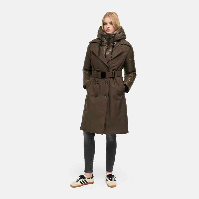 Navahoo City-Glow Damen Trenchcoat Dark Green Gr&ouml;&szlig;e XS - Gr.34