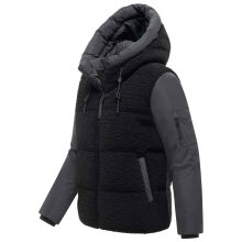 Marikoo Elidee Damen Teddypl&uuml;sch Jacke Schwarz Gr&ouml;&szlig;e L - Gr.40