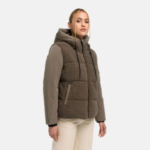 Marikoo Elidee Damen Teddypl&uuml;sch Jacke Stone Brown Gr&ouml;&szlig;e XS - Gr.34