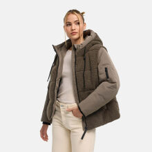 Marikoo Elidee Damen Teddypl&uuml;sch Jacke Stone Brown Gr&ouml;&szlig;e XL - Gr.42