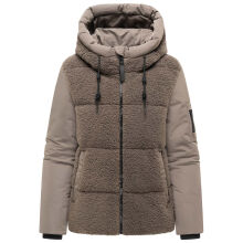 Marikoo Elidee Damen Teddypl&uuml;sch Jacke Stone Brown Gr&ouml;&szlig;e XL - Gr.42
