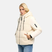 Marikoo Elidee Damen Teddypl&uuml;sch Jacke Cream Gr&ouml;&szlig;e S - Gr.36