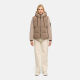 Marikoo Elidee Damen Teddypl&uuml;sch Jacke Taupe Grey Gr&ouml;&szlig;e XL - Gr.42