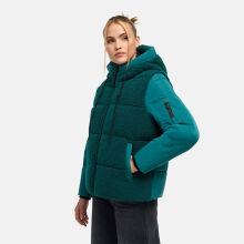 Marikoo Elidee Damen Teddypl&uuml;sch Jacke Ocean Green Gr&ouml;&szlig;e S - Gr.36