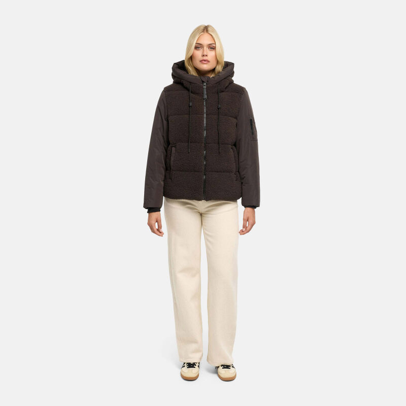 Marikoo Elidee Damen Teddypl&uuml;sch Jacke Choco Gr&ouml;&szlig;e XS - Gr.34