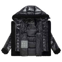Navahoo Kuschelh&auml;schen Damen Teddy Jacke Mit Futter Schwarz Gr&ouml;&szlig;e XS - Gr.34