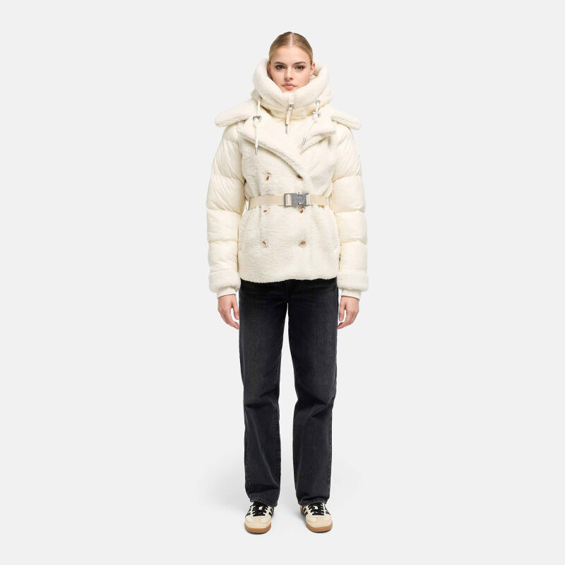 Navahoo Kuschelh&auml;schen Damen Teddy Jacke Mit Futter Offwhite Gr&ouml;&szlig;e M - Gr.38