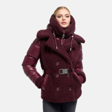Navahoo Kuschelh&auml;schen Damen Teddy Jacke Mit Futter Wine Gr&ouml;&szlig;e XS - Gr.34