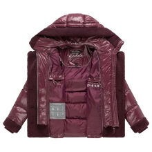 Navahoo Kuschelh&auml;schen Damen Teddy Jacke Mit Futter Wine Gr&ouml;&szlig;e S - Gr.36