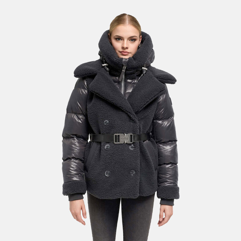 Navahoo Kuschelhäschen Damen Teddy Jacke Mit Futter Anthracite