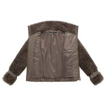 Navahoo Wuschelwonne Damen Teddypl&uuml;sch Jacke Stone Brown Gr&ouml;&szlig;e S - Gr.36