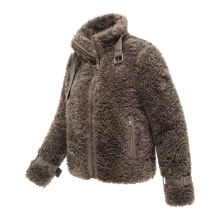 Navahoo Wuschelwonne Damen Teddypl&uuml;sch Jacke Stone Brown Gr&ouml;&szlig;e M - Gr.38