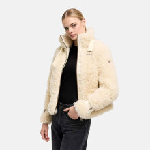 Navahoo Wuschelwonne Damen Teddypl&uuml;sch Jacke Cream Gr&ouml;&szlig;e XS - Gr.34
