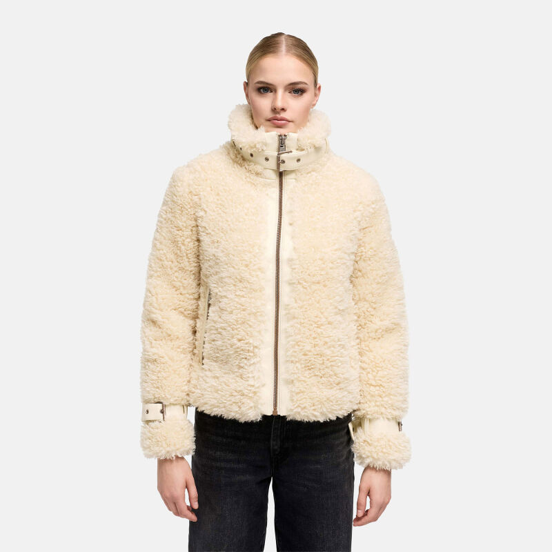 Navahoo Wuschelwonne Damen Teddypl&uuml;sch Jacke Cream Gr&ouml;&szlig;e L - Gr.40