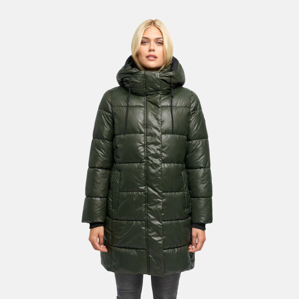 Marikoo Yumee Damen Steppmantel Dark Olive Gr&ouml;&szlig;e XXL - Gr.44
