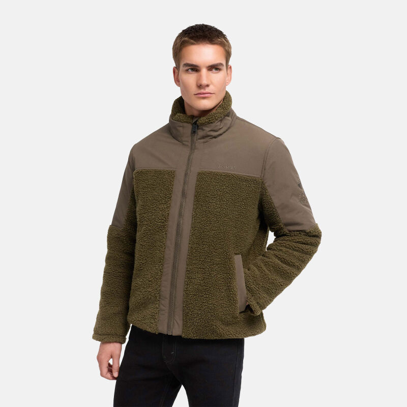 Stone Harbour Riveen Herren Sherpa-Fleece Jacke Khaki